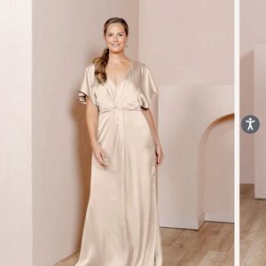 Revelry Gold Champagne Satin Gwen dress